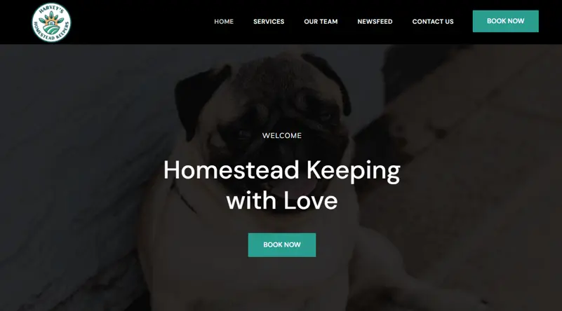 Harvey's Homestead Keepers website screenshot